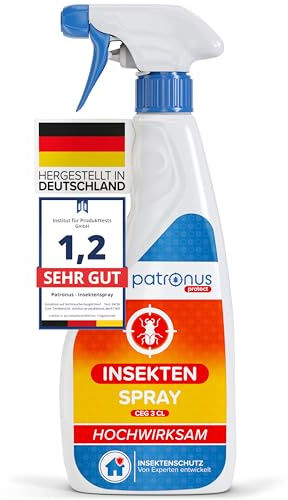 Patronus Insekten-Spray [500 ml] Ungeziefer Spray mit Sofortwirkung | Abwehr-Mittel gegen fliegende & kriechende Insekten, hochwirksame Alternative zu Insektenspray Fliegen & Kakerlaken Gift