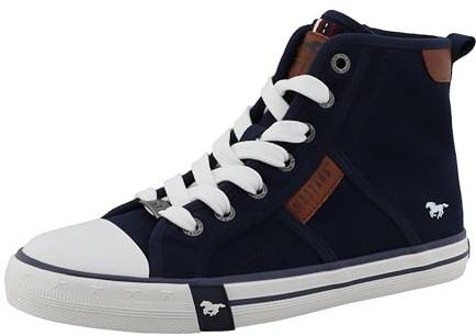 MUSTANG Damen Low-Top Sneaker, Frauen Halbschuhe,Laufschuhe,schnürschuhe,schnürer,straßenschuhe,Strassenschuhe,Sportschuhe,Blau,41 EU