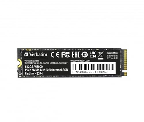 Verbatim Vi3000 PCIe NVMe M.2 SSD 512 Go (dessoudé) (reconditionné)