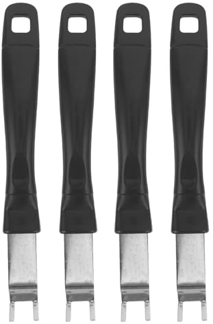 Alasum Lot de 4 Lève-grilles de Barbecue Universels en Acier Inoxydable avec Poignée Antidérapante, Outil Robuste de Levage pour Plaques de Cuisson, Accessoire Pratique pour