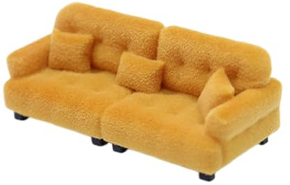 FashionCha Miniatur Puppensofa Dekoratives Puppenhaus Sofa Als Modernes Miniatur Spielzeug mit PLA Material Und Kunstvollem Design für Kinder Rollenspiel Fotoreq, 1 30 Braun