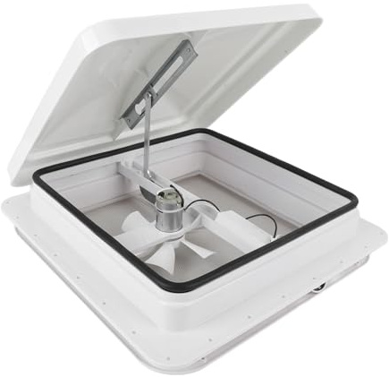 LiebeWH Ventilateur de Toit 12 V pour Camping-car, 35,6 Cm avec Télécommande, Ventilateur de Ventilation à Moteur Réversible en Polyéthylène pour Camping-car, Remorque, Yacht, Lame de 15,2 Cm