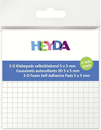 HEYDA 3-D Klebepads, 5 x 5 mm, wei, 1 mm hoch VE = 1