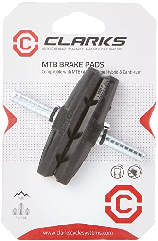 Clarks Bremsen MTB-Hybrid V-Brake Bremsbeläge Cantilever-Post-Typ, Schwarz, 70 mm