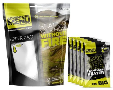 Adventure Menu - 5er-Pack Erhitzer | flammenlose Heizung | für unterwegs, Camping, Outdoor, uvam., 5x 60g