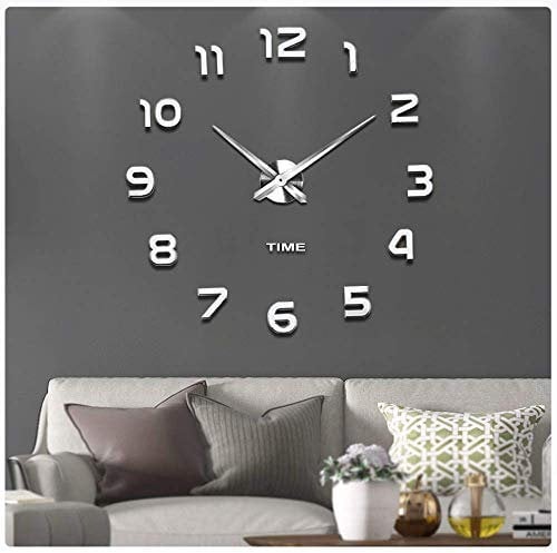 Vangold Moderne Mute DIY große Wanduhr 3D Aufkleber Home Office Decor Geschenk