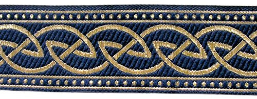 10m Keltische Borte Webband 35mm breit Farbe: Blau-Gold von 1A-Kurzwaren 35034-blgo