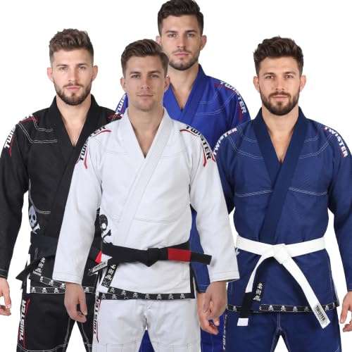 Twister Progress 5.0 BJJ Gi Mercerized/Pershrunk Pearl Weave 475gram with embroday Logo (White A2)