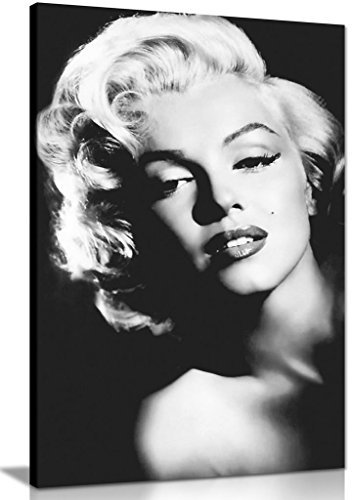 MARILYN MONROE Print Schwarz und Weiß Leinwand Kunstdruck Bild, schwarz/weiß, A0 91x61cm (36x24in)
