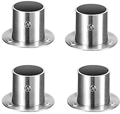 Mdurian 4 Pezzi Supporto Asta per Tenda in Acciaio Inox Staffa da Parete per Armadio Asta Tenda Doccia Flangia Supporto Barra con Viti