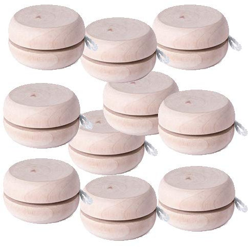 Lotto di 10 Legno Naturale Yoyos Partituki. Ottima Idea per Regali di Compleanno per Bambini di Classe, Regali di Comunione, Matrimoni ...