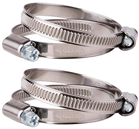Lot de 4 colliers de serrage réglables en acier inoxydable Ø 40-60 mm (4)