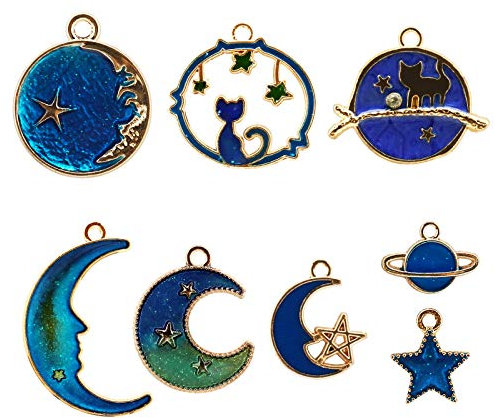 YINETTECH Emaille-Charm-Anhänger, sortiert, Bastelzubehör für Halsketten, Armbänder, Knöchel, Ohrringe, Schmuck, Bastelarbeiten, 40 Stück, Metall