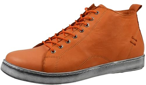 Andrea Conti Damen Stiefelette Leder Boot Reißverschluss lose Einlagen 0348734, Größe:42 EU, Farbe:Orange