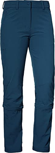 Schöffel Damen Pants Engadin1 Zip Off, elastische Damen Hose mit Zip-Off Funktion, kühlende und schnell trocknende Outdoor Hose für Frauen, Dress Blues, 34