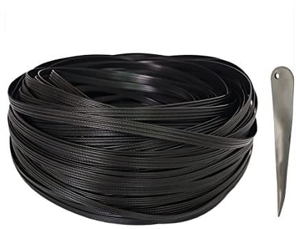 Feyart Allwetter-Rattan + Webwerkzeug, Reparatur-Set für Rattan-Gartenmöbel, Tisch, Stuhl, Sofa, Schwarz, 35 m