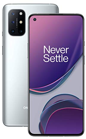 OnePlus Smartphone 8T 5G 8GB RAM 128GB Storage SIM-Free con Quad Camera, 65W Warp Charge e Dual SIM - Lunar Silver - 2 anni di garanzia (ricondizionato)