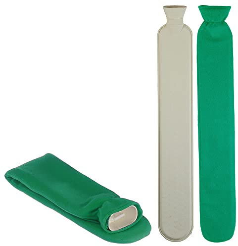 Cepewa Schlauchwärmflasche Arktica 2 Liter grün, Polyester/Gummi, Traditional, 73 cm lang, Nacken und Schultern, Extra lang und gut wärmeleitend
