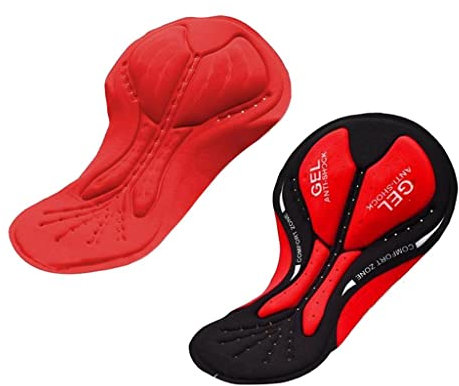 Perfeclan Fahrradhose Gepolstertes Gelpolster Stoßfeste Hosen Shorts Ersatzpolster Motorradkissen Hüftschutz, Rotes Gel-Pad