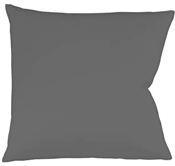 sleepling Satin Kissenbezug, Kissenhülle aus 100% seidig weicher Baumwolle, Bezug Kissen Kopfkissen, 60 Grad, Ökotex 100, Made in EU, 80 x 80 cm, steingrau