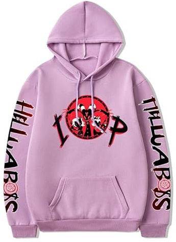 keephen Unisexe Ras du Cou Animé Imprimé Pull - Helluva Boss Graphic Chandail Décontractée Lâche À Manches Longues Sweat à Capuche