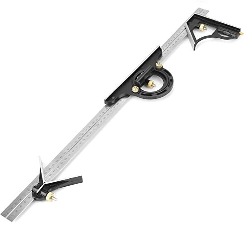 Kombinationswinkel, 600 Mm Kombinationswinkel Kombinationswinkel Einstellbares Kombinationswinkel aus Metall, Rechtwinkliges Lineal, -Messwerkzeug mit Quadratischem Kopf