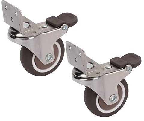 NDNCZDHC 2 Stück L-Halterungsrolle Mit Bremse TPE-Gummimetall 360 Grad Drehbare Flexible Geräuscharme Plattenrolle Für Krippe, Tisch, Regal