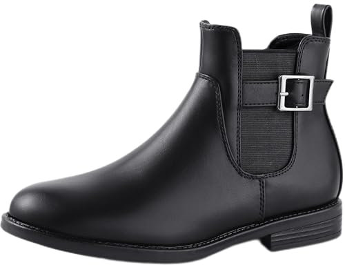 Harvest Land Damen Stiefel Damen Bequeme Chelsea Boots Stiefeletten Stilvolle klassische Schuhe für Erwachsene Schwarz37