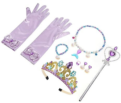 Toyvian 1 Satz Meerjungfrau Dekoration Muschelkette Perlenarmband Mermaid Dress up Party Supplies Meerjungfrau Prinzessin Kostüm Up Zubehör Armband Ring Kind Schmuck Plastik Partytasche