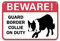 Warnschild Beware! Guard Border Collie On Duty Haustierschild Straßenschild Geschäftsschild 30,5 x 20,3 cm Aluminium Metall Blechschild