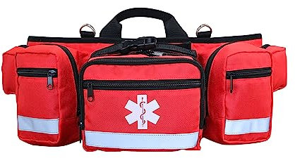 Lyirfan Professionelle medizinische Trauma Tasche, Erste Hilfe Taille Pack mit reflektierenden, tragbare Erste Hilfe Fanny Pack, für draußen, Wandern (rot)