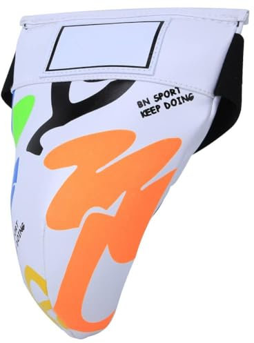 HERCHR Coquille Protectrice pour Enfants, Protège-aine Absorbant Les Chocs Souple, Coquille de Protection pour Entraînement Boxe, Kickboxing, MMA, Muay Thai, Sparring, Sanda, Taekwondo (Blanc)