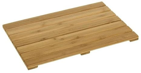 JUANIO Caillebotis de Douche, caillebotis de bagnoire, Tapis de Salle de Bain en Bambou Coloris Naturel - Longueur 54 x Profondeur 35 x Hauteur 2 cm