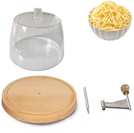 QUTBAG Handheld Cheese Grater, Disc Cheese Slicer, Stainless Steel Rotary Grater, Kitchen Cutter Shredder, Food Processor for Chocolate Cheese