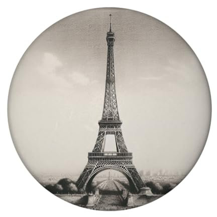 Paris Eiffelturm Retro Magnet mit Flaschenöffner rund Urlaubserinnerung 1900 Runder Vintage Deko-Magnet mit altem Paris-Bild Frankreich Eiffelturm Nostalgie