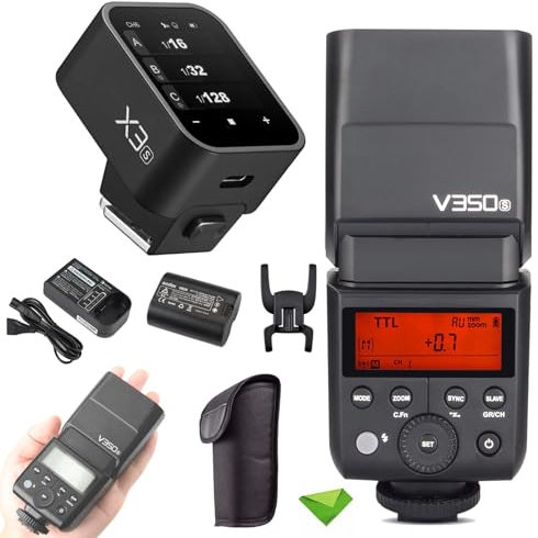 Godox V350S TTL Flash+X3-S Trigger für Sony 2.4G GN36 1/8000 HSS 500 Full Power 0.1s-1.7s Recycle w/2000mAH wiederaufladbare Batterie Speedlite für Sony A7RIII A7RII A7R A58 A79 ILCE6000L A77II RX10
