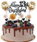 Cnrose Tortendeko junge mädchen 13. Geburtstag Hello 13 Cake Topper schwarz gold mit Herz Stern Ballon Kuchendeko 13. Geburtstag Happy 13th Birthday Tortendeko 13 jahre junge 13 Geburtstag Mädchen