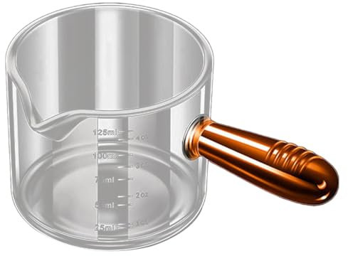 rockible Vasos de café expreso, Taza medidora de café, Taza de Leche pequeña, versátil, Dos Unidades de Medida, Vaso de café expreso para Hornear café, marrón y 125ml