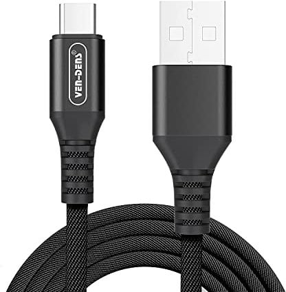 VEN-DENS 3A USB C Charger Cable for Google Pixel 8a Type C Fast Charging (1.5M) High Speed Charging Nylon Cable (BLACK)