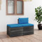 2-tlg. Garten-Sofagarnitur aus Paletten mit Kissen,Terrassen-Möbel,Lounge-Möbel für draußen,Garten-Lounge,Gartenmöbel,Garten-Lounge-Sets,Sitzgarnituren,für Loungebereich,Terrasse, Kiefernholz