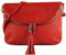 modamoda de T07L / T139L Damen Leder kleine Umhängetasche 2 Modelle handmade in Italy, Farbe:Signalrot