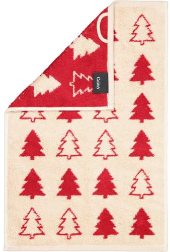 Cawö Handtücher Christmas Edition Tannenbäume 794 Natur-rot - 32