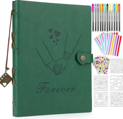 ZEEYUAN Fotoalbum zum Selbstgestalten Löwenzahn 60 Seiten 22x27.3cm Vintages Gästebuch Leder Fotobuch mit Fotoecken als Schönes Geschenk zum Valentinstag Geburtstag und Weihnachten für Paare Freunde
