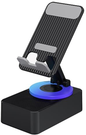Aetherion 3-In-1 Mobile Phone Holder, Audio Power Bank, Bluetooth Call Speaker, Multi-Function Foldable Rotating Desktop Easy to Use Black