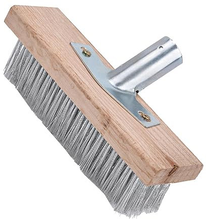 Cabezal de Cepillo para Piso de Alambre de Acero Inoxidable, Cepillo de Cerdas Rígidas con Largo de 50 Cm para Limpieza de Terrazas, Garajes, Concreto, Superficies de Madera,