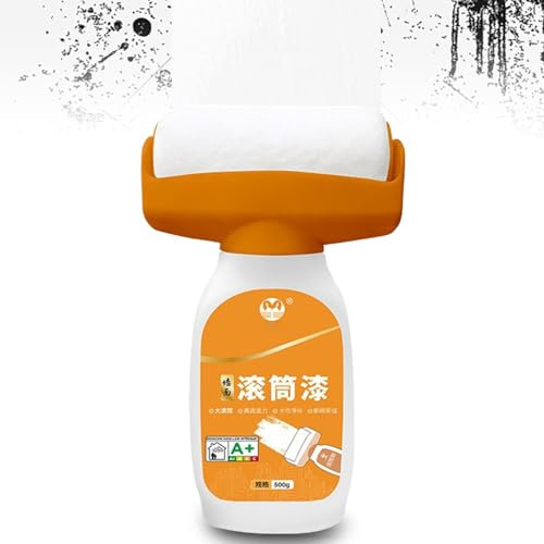 500 g Wall Paint White Roller, Wall Repair Roller Brush, Touch Up Paint White Roller, 2 in 1 Wall Paint Repair White, Wandfarbe Ausbessern Weiß, Wandreparatur RollbüRste