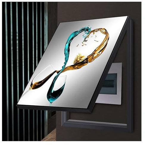 Qulamrdk Cache Compteur Electrique Mural Cache Tableau Electrique Boîte de Distribution Verticale Peinture Décorative Cache-Compteur Électrique D'intérieur(D,45x55cm)