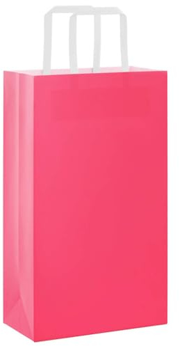vidaXL Sacs en Papier Kraft 50 pcs avec poignées Rose 21x11x36 cm
