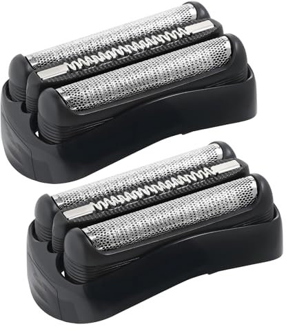 2 Stück Ersatz-Scherkopf Kompatibel mit Series 3, 21B Rasierköpfe Ersatzklingen Klingen Rasierkopf für Series 3 3000s, 3010s, 3040s,3050cc, 300s, 310s etc (21B, Schwarz)
