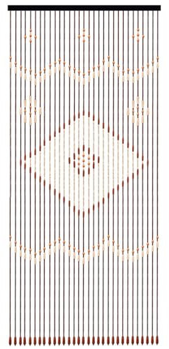 CHZIMADE Natural Wood Bamboo Beaded Curtain Screen Wooden Bead Curtain Decorative Kitchen Door Stirp 208x90CM